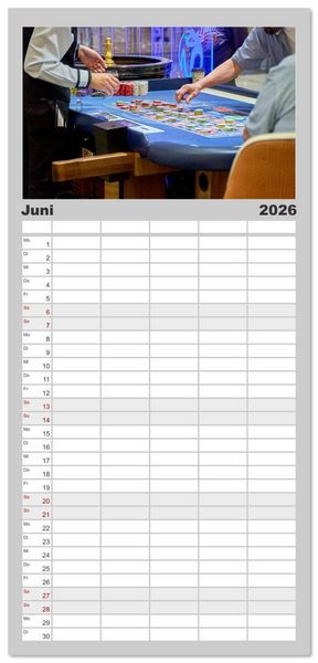 Produktbild: Familienplaner 2026 - Las Vegas Nightlife - Neonlichter, Casinos und unvergessliche N&auml;chte mit 5 Spalten (Wandkalender, 21 x 45 cm) CALVENDO