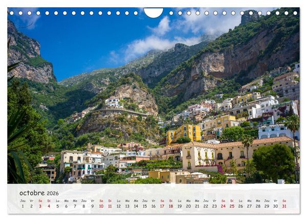 Produktbild: C&ocirc;te amalfitaine - Villes romantiques et paysages magiques (Calendrier mural 2026 DIN A4 vertical), CALVENDO calendrier mensuel