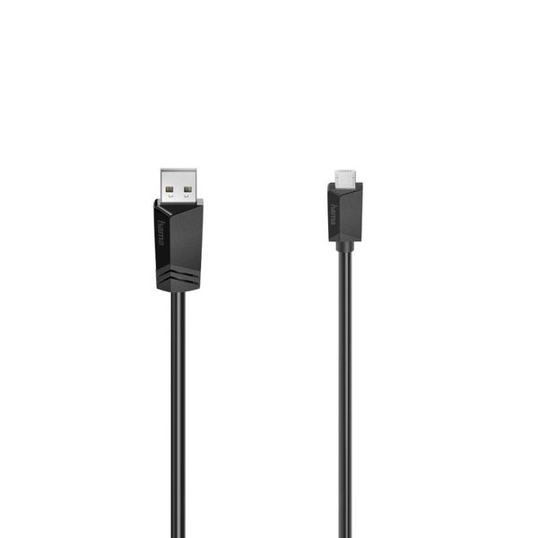 Hama USB-Kabel USB 2.0 USB-Micro-B Stecker, USB-A Stecker 1.50m Schwarz 00200608