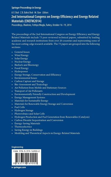 Produktbild: 2nd International Congress on Energy Efficiency and Energy Related Materials (ENEFM2014)