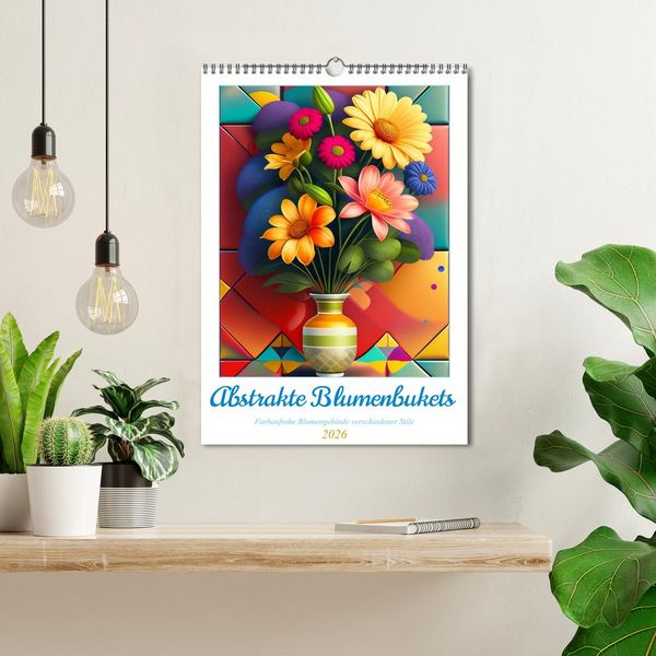 Produktbild: Abstrakte Blumenbukets (Wandkalender 2026 DIN A3 hoch), CALVENDO Monatskalender