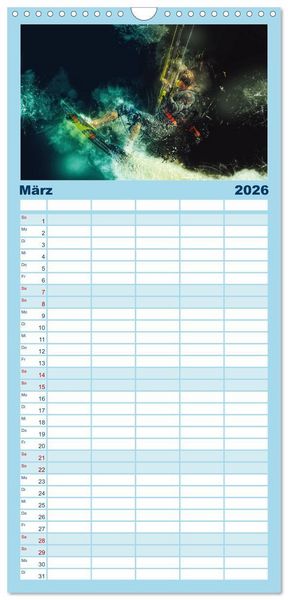 Produktbild: Familienplaner 2026 - Kitesurfen extrem cool mit 5 Spalten (Wandkalender, 21 x 45 cm) CALVENDO