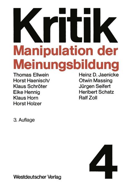 Produktbild: Manipulation der Meinungsbildung