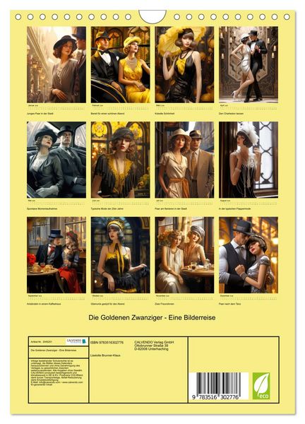 Produktbild: Die Goldenen Zwanziger - Eine Bilderreise (Wandkalender 2026 DIN A4 hoch), CALVENDO Monatskalender
