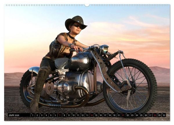 Produktbild: Frauen und Traumbikes (hochwertiger Premium Wandkalender 2026 DIN A2 quer), Kunstdruck in Hochglanz