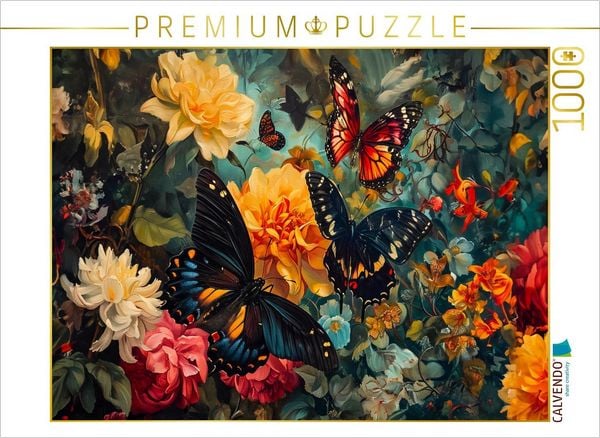 CALVENDO Puzzle Blütenflug der Schmetterlinge | 1000 Teile Lege-Größe 64x48cm Foto-Puzzle für glückliche Stunden