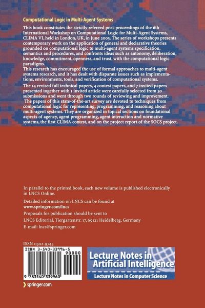 Produktbild: Computational Logic in Multi-Agent Systems