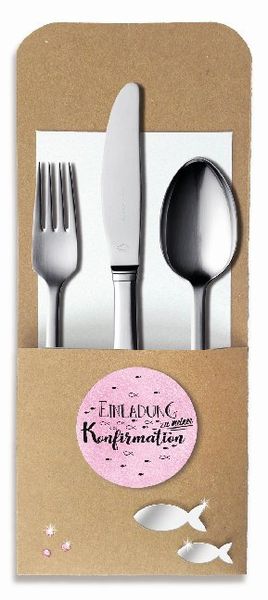Produktbild: URSUS 24 Sticker "Einladung zu meiner Konfirmation", rosa