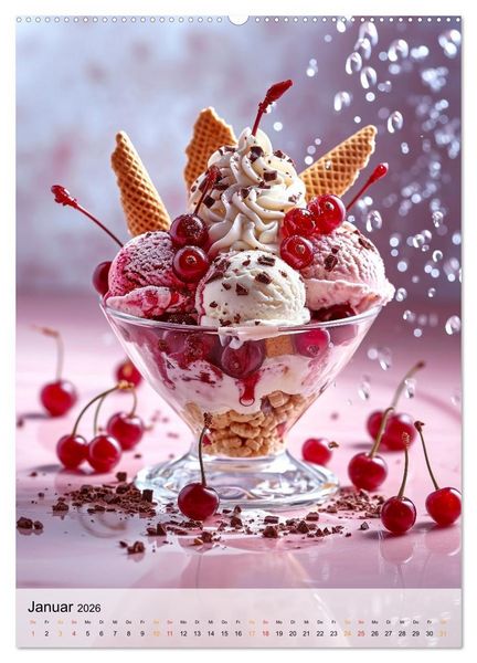 Produktbild: Eis - Raffinessen f&uuml;r Gourmets (hochwertiger Premium Wandkalender 2026 DIN A2 hoch), Kunstdruck in Hochglanz