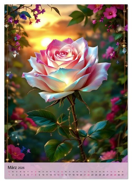 Produktbild: Zauber der Rosen (Tischkalender 2026 DIN A5 hoch), CALVENDO Monatskalender