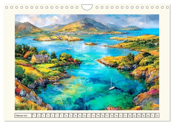 Produktbild: Irland. K&uuml;nstlerische Aquarelle zwischen K&uuml;ste und Hochland (Wandkalender 2027 DIN A4 quer), CALVENDO Monatskalender