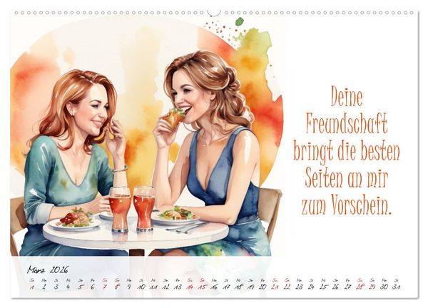 Produktbild: Beste Freundinnen (hochwertiger Premium Wandkalender 2026 DIN A2 quer), Kunstdruck in Hochglanz