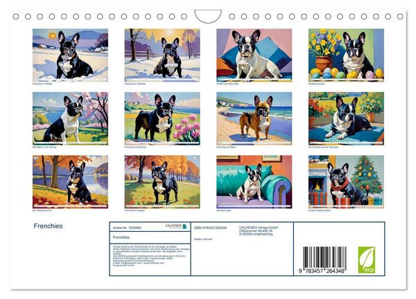 Produktbild: Frenchies (Wandkalender 2026 DIN A4 quer), CALVENDO Monatskalender