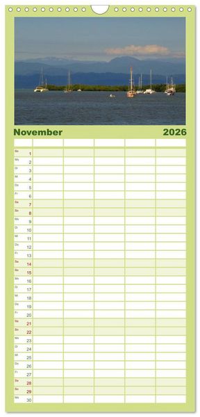 Produktbild: Familienplaner 2026 - Von Mexiko nach Panama in 12 Monaten mit 5 Spalten (Wandkalender, 21 x 45 cm) CALVENDO
