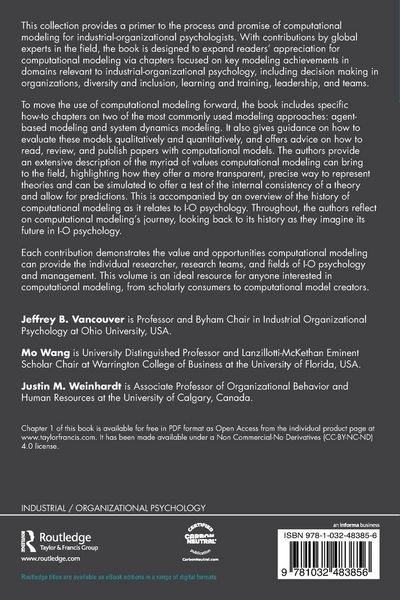 Produktbild: Computational Modeling for Industrial-Organizational Psychologists