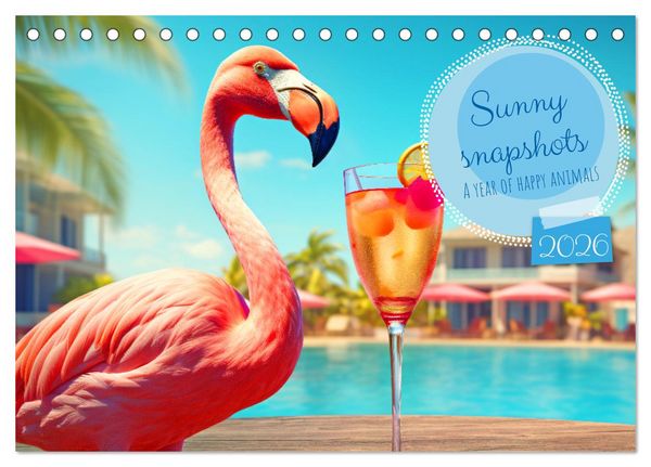 Produktbild: Sunny snapshots - A year of happy animals (Desk Calendar 2026 DIN A5 landscape), CALVENDO 12 Month DeskCalendar