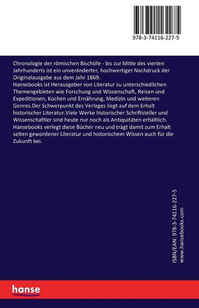 Produktbild: Chronologie der r&ouml;mischen Bisch&ouml;fe