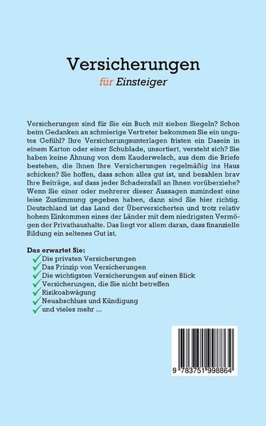 Produktbild: Versicherungen f&uuml;r Einsteiger: Wie Sie im Versicherungsdschungel den &Uuml;berblick b
