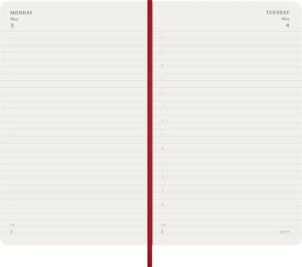 Produktbild: Moleskine 12 Monate Tageskalender 2027, Large/A5, 1 Tag = 1 Seite, Weicher Einband, Scharlachrot