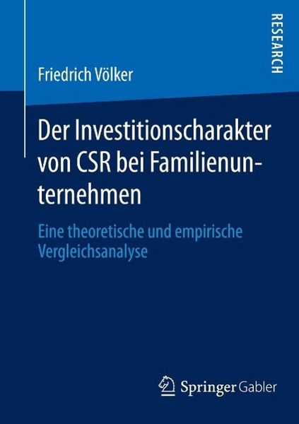 Produktbild: Der Investitionscharakter von CSR bei Familienunternehmen
