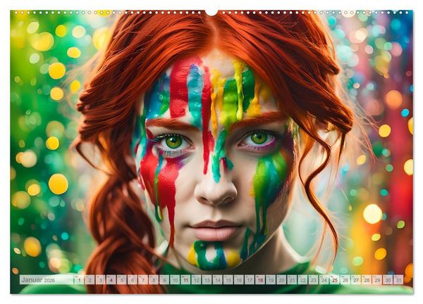 Produktbild: Farben der Weiblichkeit - Kunstvolle KI Portraits (Wandkalender 2026 DIN A2 quer), CALVENDO Monatskalender