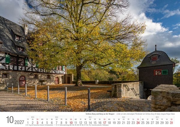 Produktbild: Schloss Burg und Burg an der Wupper 2027 Bildkalender A3 quer, spiralgebunden