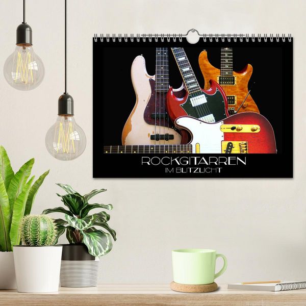 Produktbild: Rockgitarren im Blitzlicht (Wandkalender 2026 DIN A4 quer), CALVENDO Monatskalender