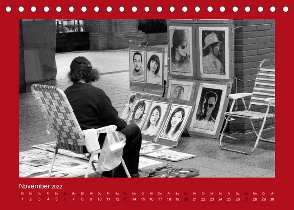 Produktbild: Stra&szlig;enk&uuml;nstler. Impressionen in schwarz-wei&szlig; (Tischkalender 2022 DIN A5 quer)