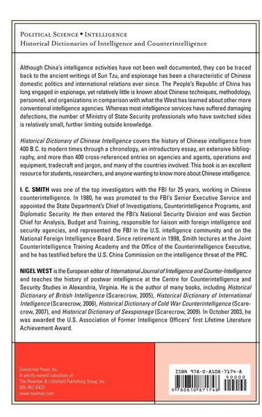 Produktbild: Historical Dictionary of Chinese Intelligence