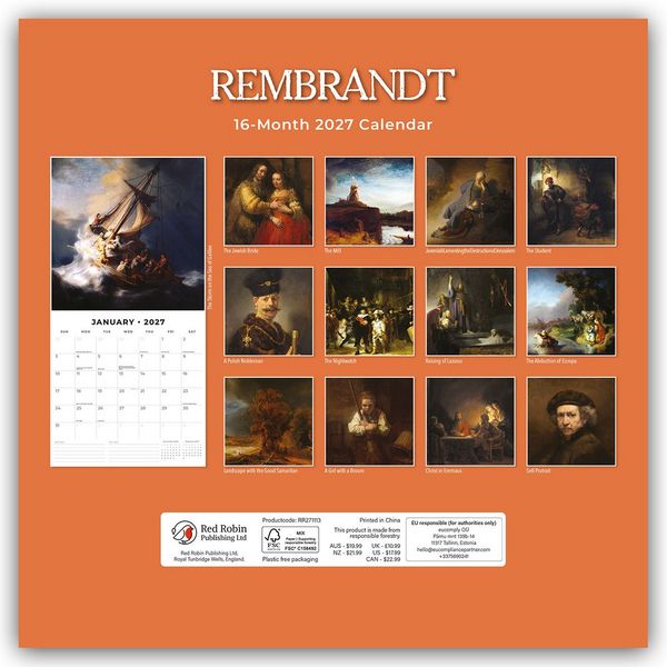 Produktbild: Rembrandt 2027 &ndash; 16-Monatskalender