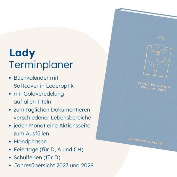 Produktbild: Terminplaner Lady Softcover 2027 Dankbarkeits-Planer