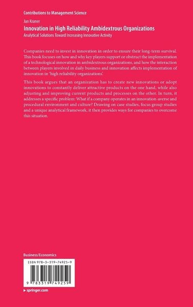 Produktbild: Innovation in High Reliability Ambidextrous Organizations