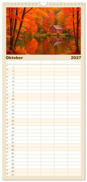Produktbild: Familienplaner 2027 - USA &ndash; von Yellowstone bis Texas - Cowboys, Pr&auml;rie und Bisons mit 5 Spalten (Wandkalender, 21 x 45 cm) CALVENDO