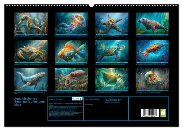 Produktbild: Aqua Mechanica &ndash; Steampunk unter dem Meer (hochwertiger Premium Wandkalender 2026 DIN A2 quer), Kunstdruck in Hochglanz