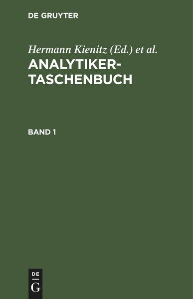 Produktbild: Analytiker-Taschenbuch. Band 1