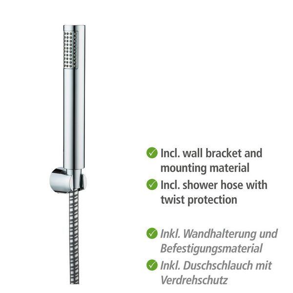 Produktbild: Mod. Basic Line Duschkopf Set Wanne, 3-teilig, klassische Stab-Handbrause