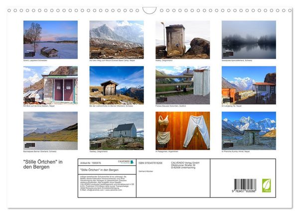 Produktbild: "Stille &Ouml;rtchen" in den Bergen (Wandkalender 2026 DIN A3 quer), CALVENDO Monatskalender