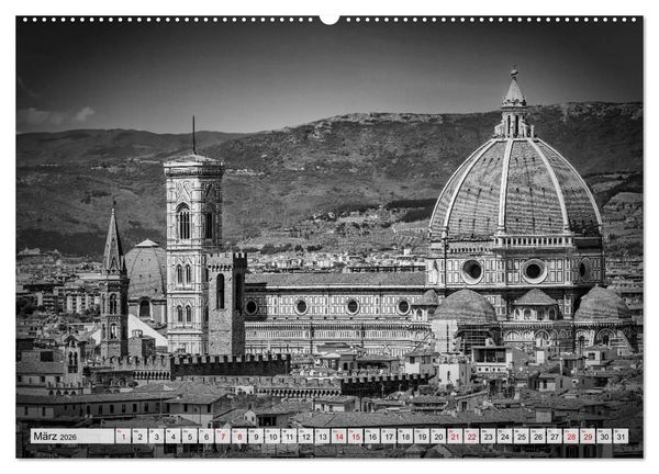 Produktbild: FLORENZ Monochrome Impressionen (Wandkalender 2026 DIN A2 quer), CALVENDO Monatskalender