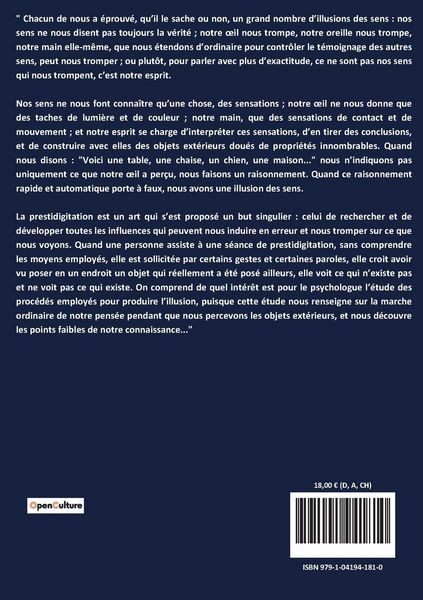 Produktbild: Psychologie de la prestidigitation