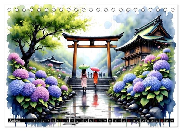 Produktbild: Japans Seele im Jahreslauf (Tischkalender 2026 DIN A5 quer), CALVENDO Monatskalender