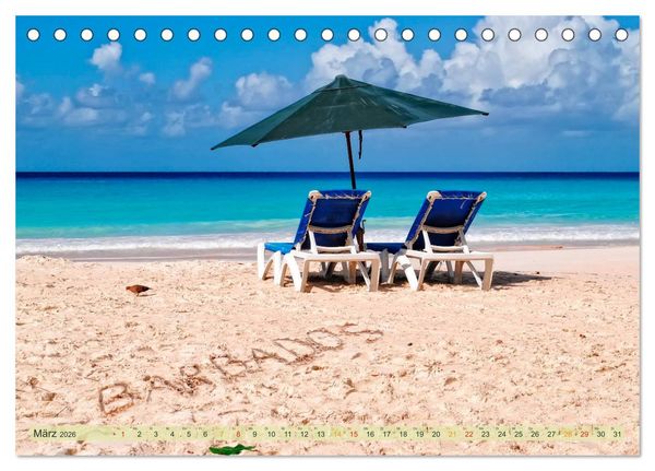 Produktbild: Die kleinen Antillen - Barbados (Tischkalender 2026 DIN A5 quer), CALVENDO Monatskalender