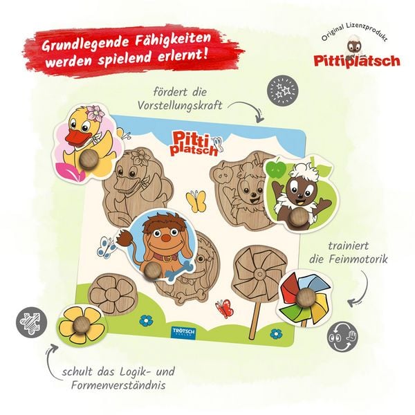Produktbild: Tr&ouml;tsch Pittiplatsch Holzlegespiel
