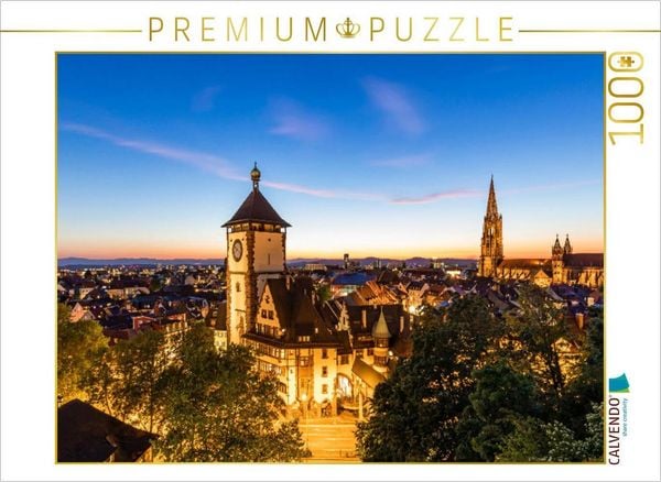CALVENDO Puzzle Freiburg im Breisgau im Abendlicht | 1000 Teile Lege-Größe 64x48cm Foto-Puzzle für glückliche Stunden