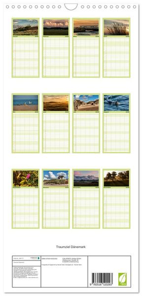 Produktbild: Familienplaner 2026 - Traumziel D&auml;nemark mit 5 Spalten (Wandkalender, 21 x 45 cm) CALVENDO