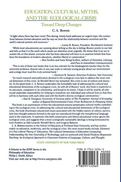 Produktbild: Education, Cultural Myths, and the Ecological Crisis