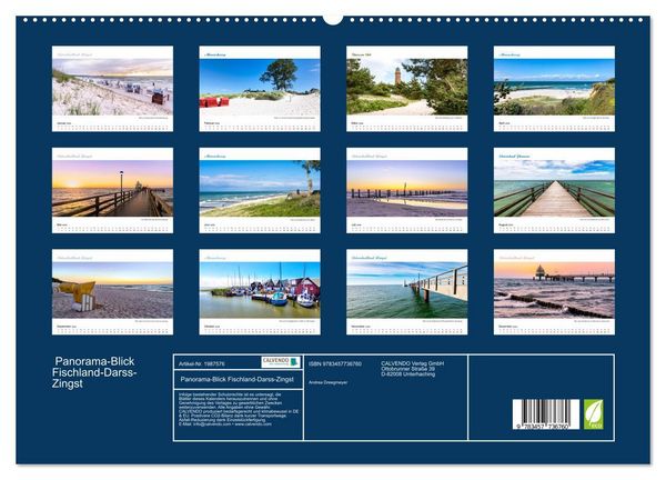 Produktbild: Panorama-Blick Fischland-Darss-Zingst (hochwertiger Premium Wandkalender 2026 DIN A2 quer), Kunstdruck in Hochglanz