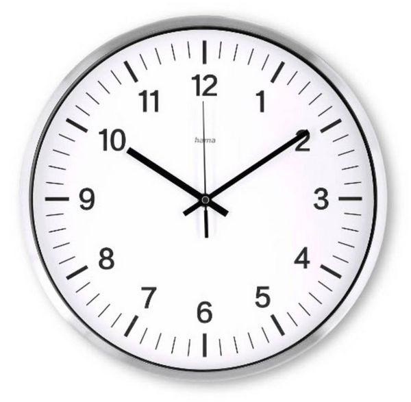 Produktbild: Hama 00185877 Funk Wanduhr 35cm x 350mm x 350mm x 35mm Silber