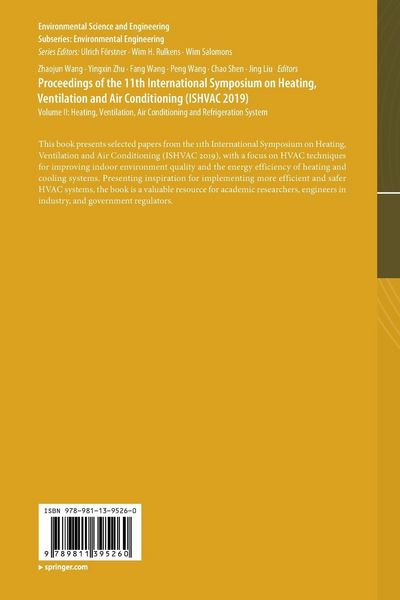 Produktbild: Proceedings of the 11th International Symposium on Heating, Ventilation and Air Conditioning (ISHVAC 2019)