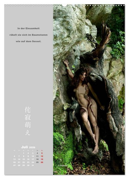 Produktbild: wabi sabi moe &mdash; bewundernswert verg&auml;nglich erotisch &mdash; Akt/Bodypainting (hochwertiger Premium Wandkalender 2026 DIN A2 hoch), Kunstdruck in Hochglanz