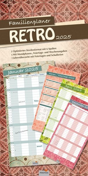 Familienplaner 'RETRO' Kalender 2025